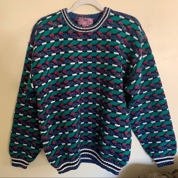 Concrete Mix Sweaters - Concrete Mix Men’s Large Vintage Grandpa Sweater